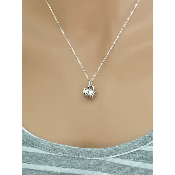 Sterling Silver 3D Coffee Mug Necklace - Picture 3 of 6